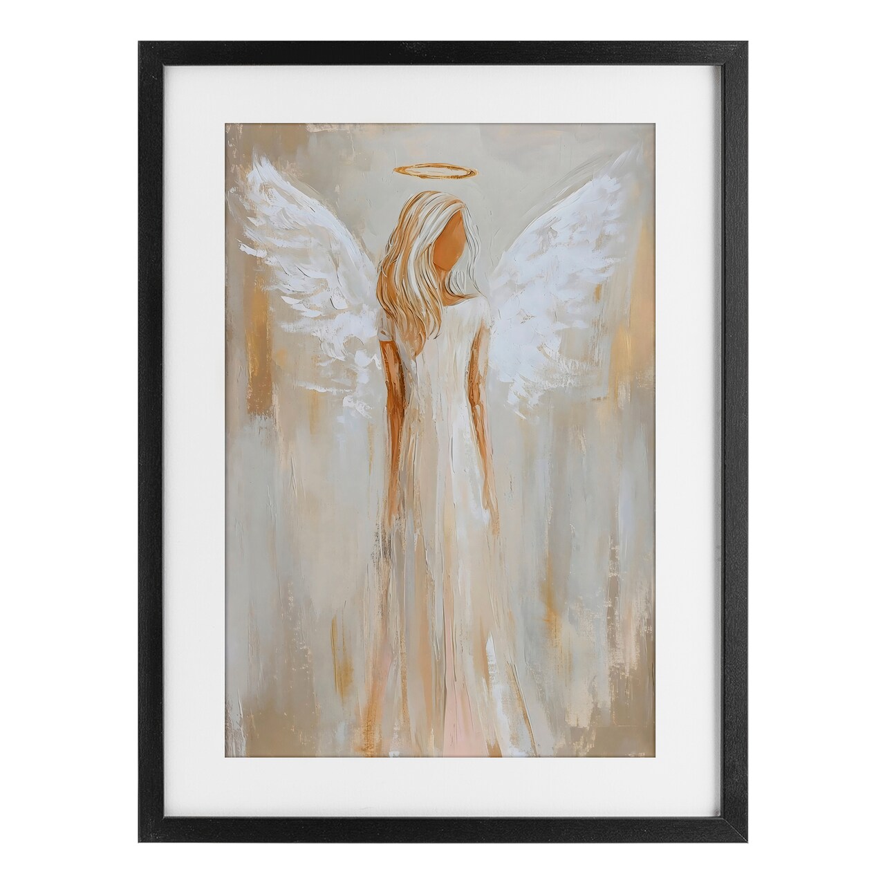 Stupell Industries Guardian Angel Portrait Framed Print Under Glass, design by Petal Prints Design
